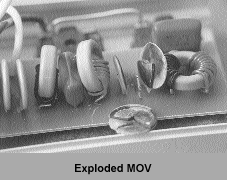 Exploded MOV Not used in Brickwall Surge Protection 